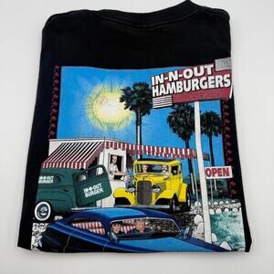 In N Out Burger Las Vegas Graphic Crew Neck T Shirt Men’s Size XL Black Cars